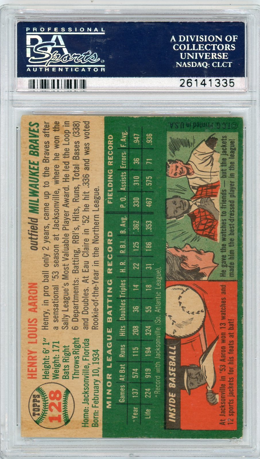 1954 Topps Henry Aaron #128 PSA 5