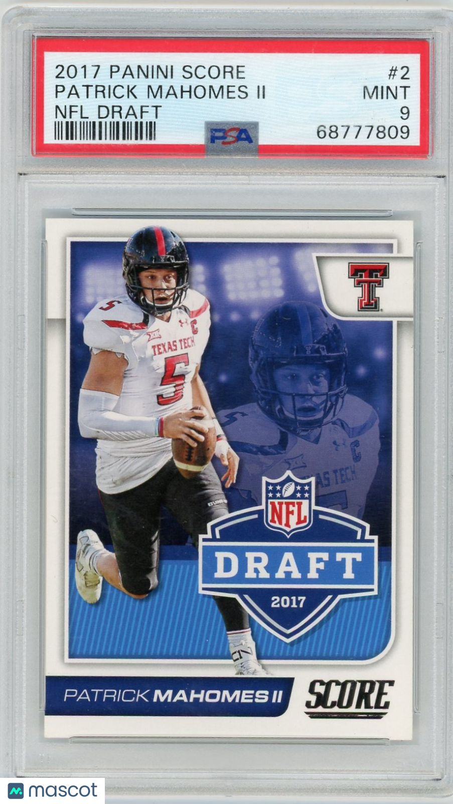 2017 Panini Score NFL Draft Patrick Mahomes II #2 PSA 9
