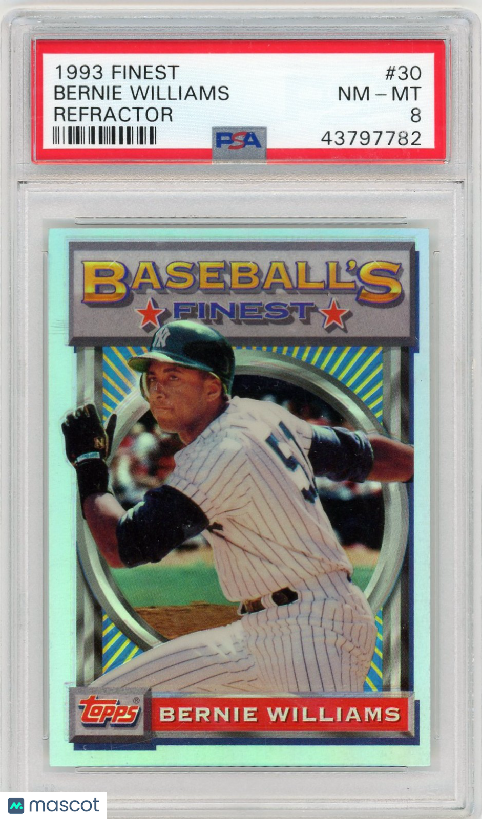 1993 Finest Bernie Williams #30 Refractor PSA 8
