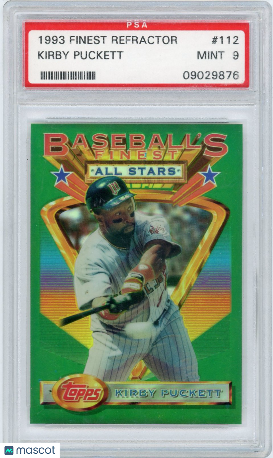 1993 Finest Kirby Puckett #112 Refractor PSA 9