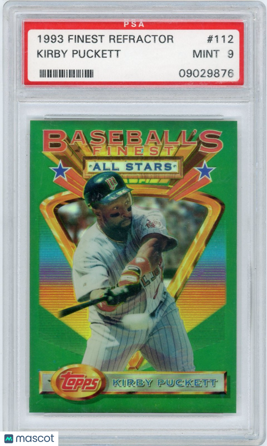 1993 Finest Kirby Puckett #112 Refractor PSA 9