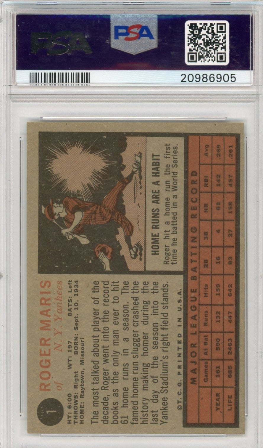 1962 Topps Roger Maris #1 PSA 7