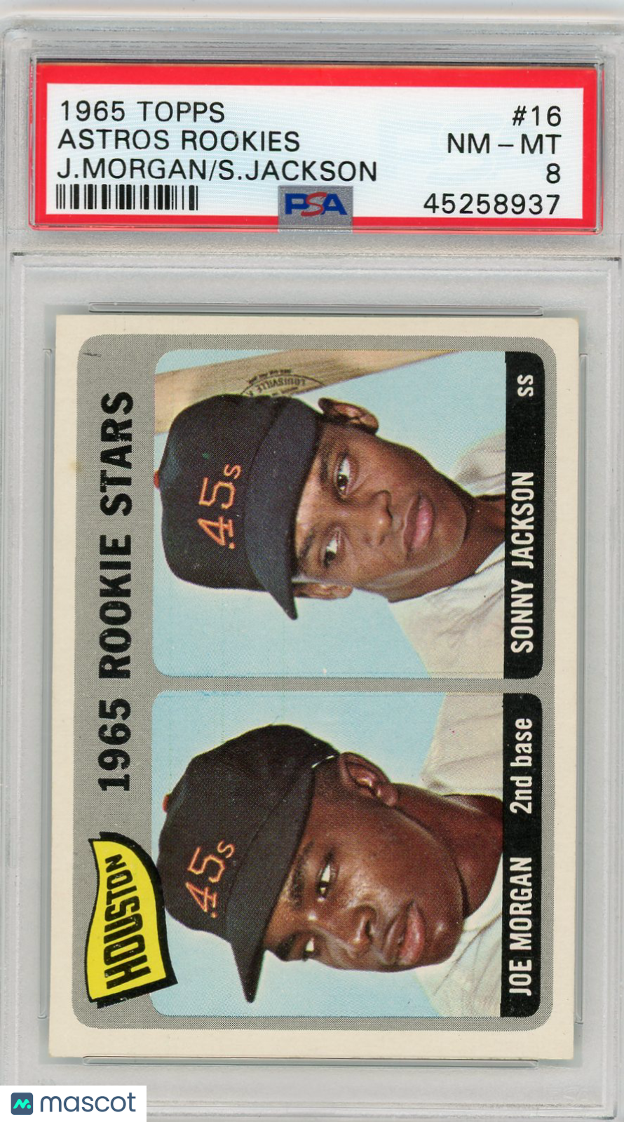 1965 Topps Astros Rookies #16 J. Morgan S. Jackson PSA 8