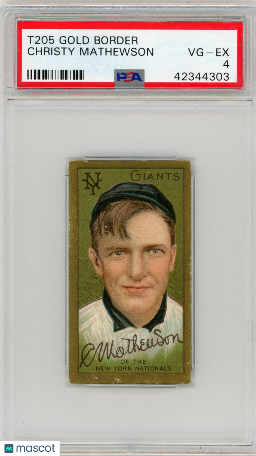 1911 T205 Gold Border Christy Mathewson PSA 4