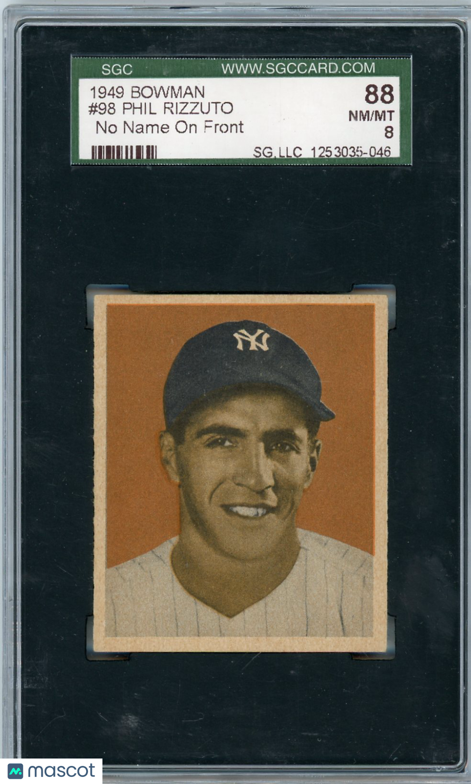 1949 Bowman Phil Rizzuto #98 No Name On Front SGC 8