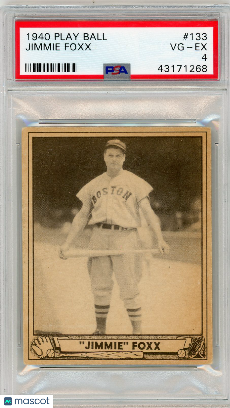 1940 Play Ball Jimmie Foxx #133 PSA 4