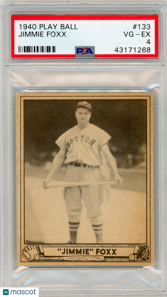 1940 Play Ball Jimmie Foxx #133 PSA 4