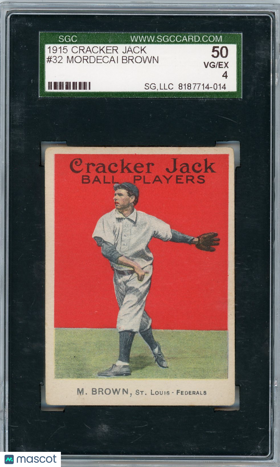 1915 Cracker Jack Mordecai Brown #32 SGC 4