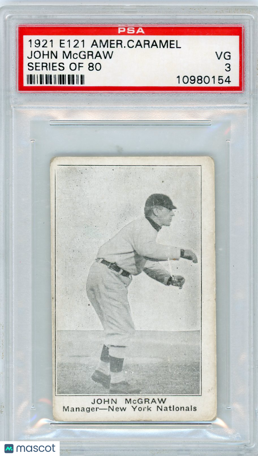 1921 E121 American Caramel Series Of 80 John Mcgraw PSA 3