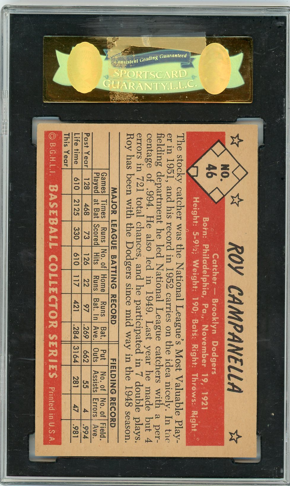 1953 Bowman Color Roy Campanella #46 SGC 7.5