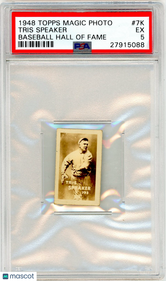 1948 Topps Magic Photo Baseball Hall Of Fame Tris Speaker #7K PSA 5