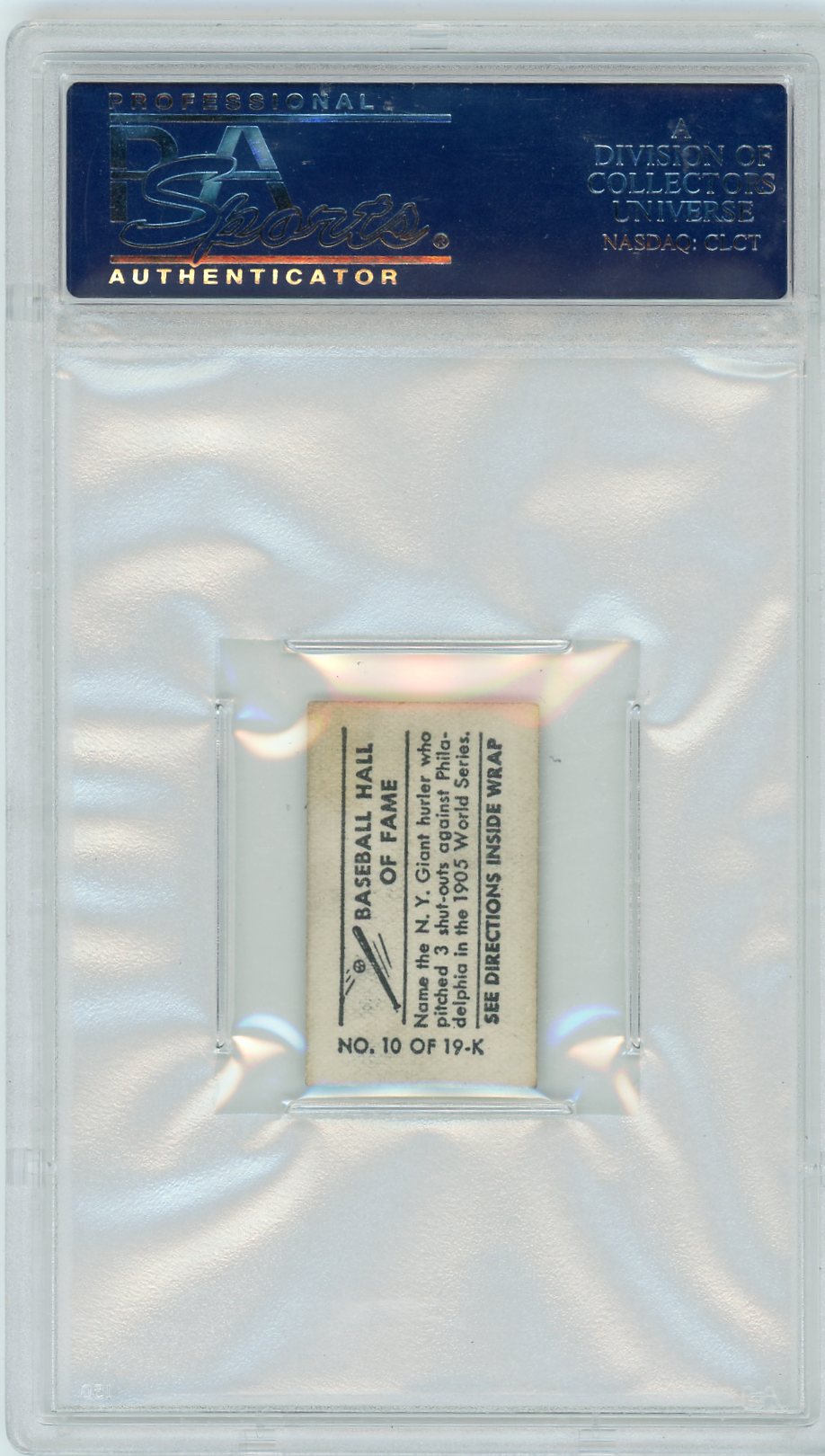 1948 Topps Magic Photo Baseball Hall Of Fame Christy Mathewson #10K PSA 5