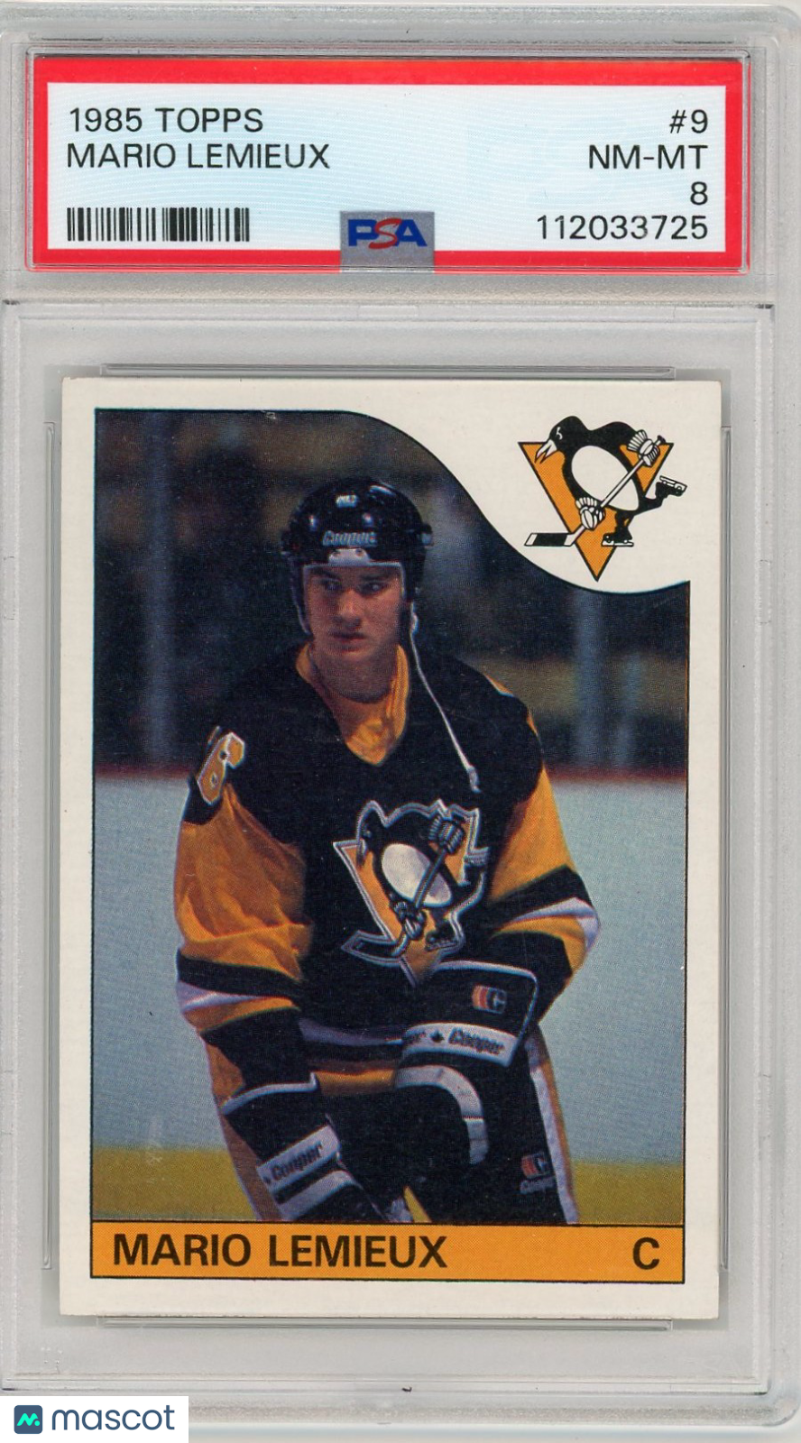 1985 Topps Mario Lemieux #9 PSA 8