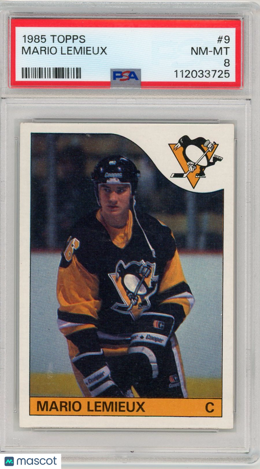 1985 Topps Mario Lemieux #9 PSA 8
