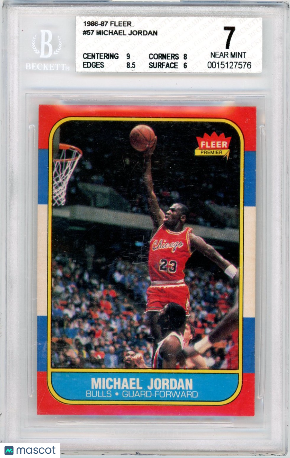 1986 Fleer Michael Jordan #57 BGS 7 Rookie