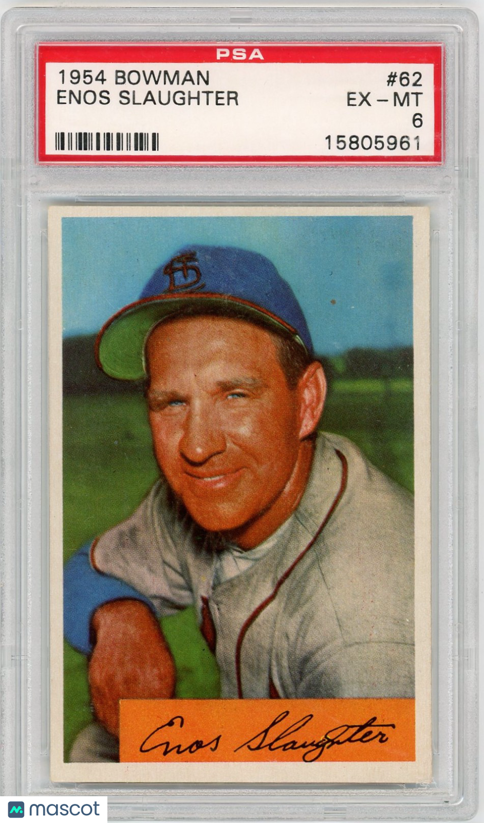 1954 Bowman Enos Slaughter #62 PSA 6
