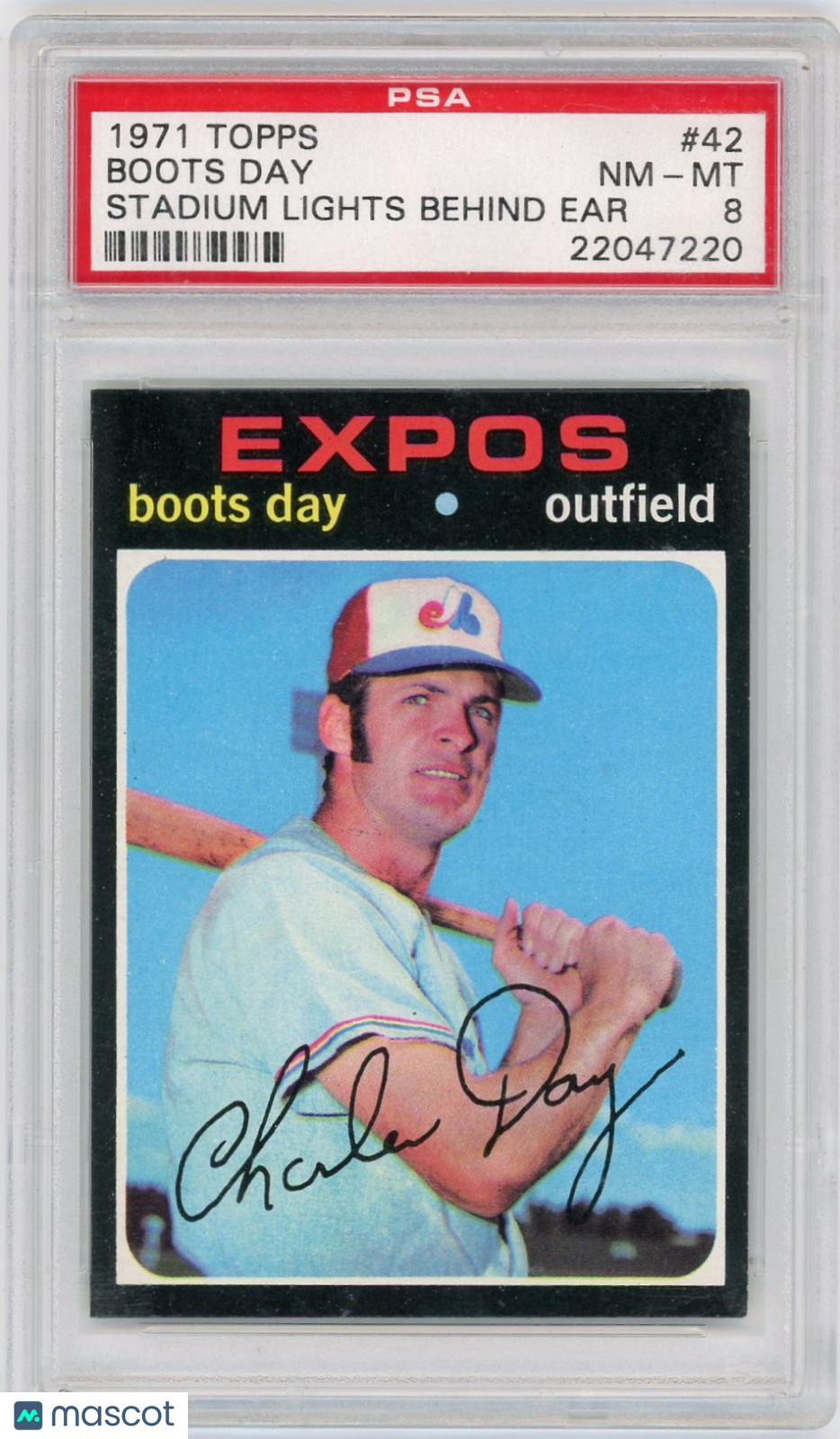 1971 Topps Boots Day #42 Stadium Lights Behind Ear PSA 8