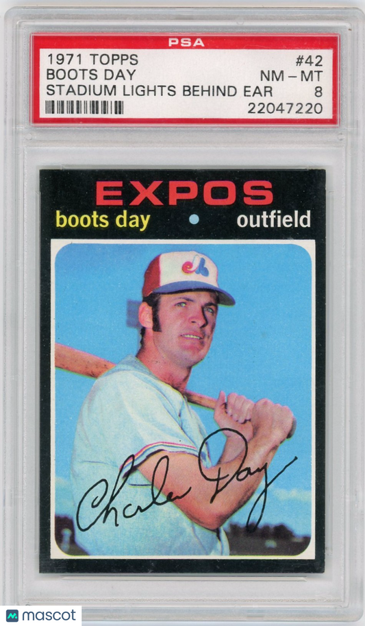 1971 Topps Boots Day #42 Stadium Lights Behind Ear PSA 8