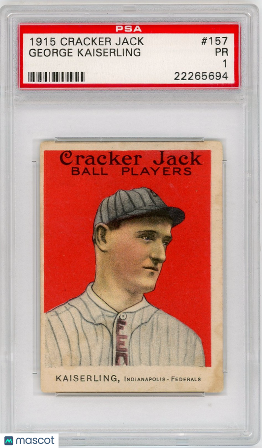 1915 Cracker Jack George Kaiserling #157 PSA 1