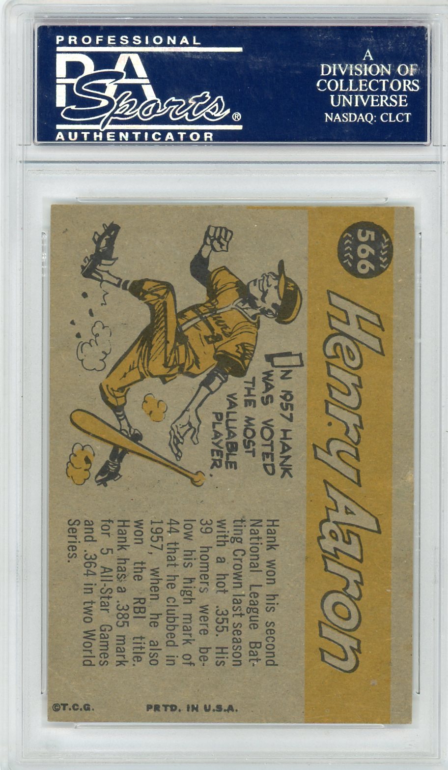 1960 Topps Hank Aaron #566 All Star PSA 2