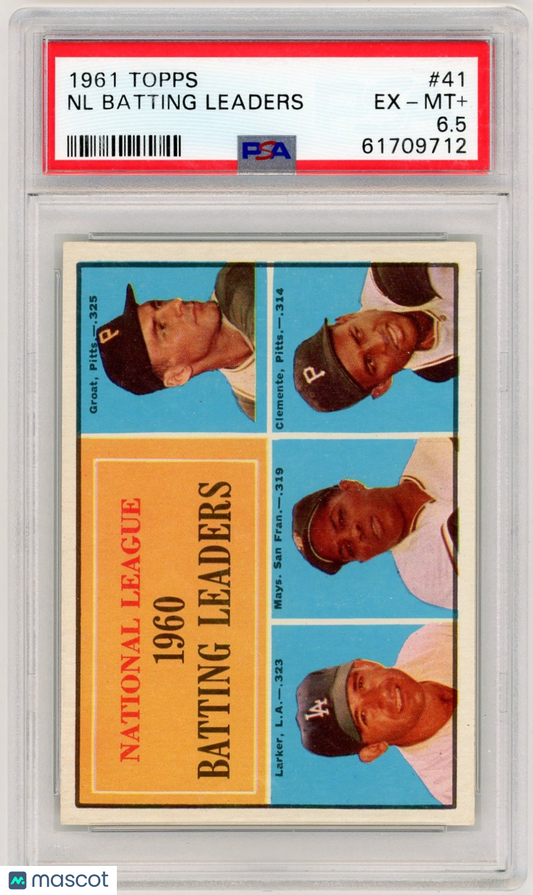 1961 Topps NL Batting Leaders #41 PSA 6.5