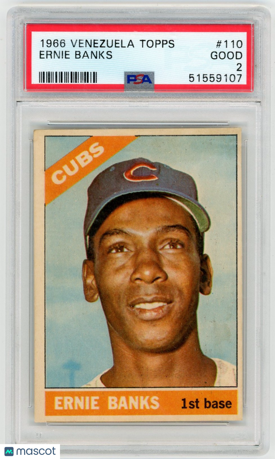1966 Venezuela Topps Ernie Banks #110 PSA 2