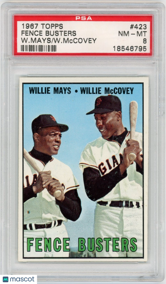 1967 Topps Fence Busters #423 W. Mays W. Mccovey PSA 8