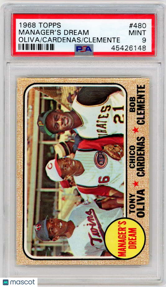 1968 Topps Manager's Dream #480 Oliva Cardenas Clemente PSA 9