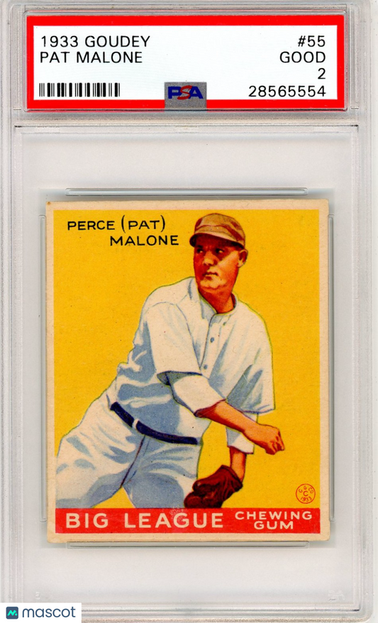 1933 Goudey Pat Malone #55 PSA 2