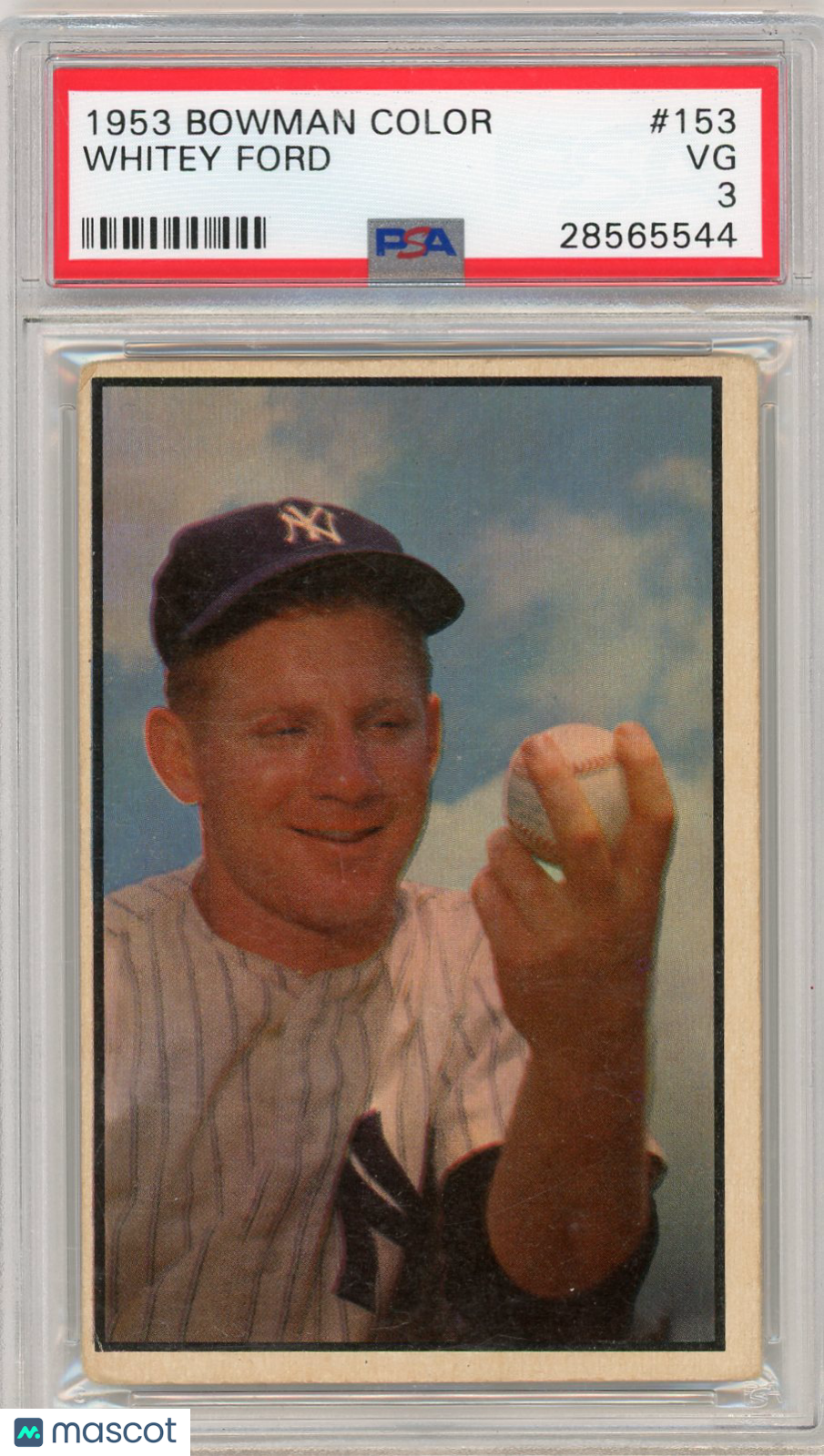 1953 Bowman Color Whitey Ford #153 PSA 3