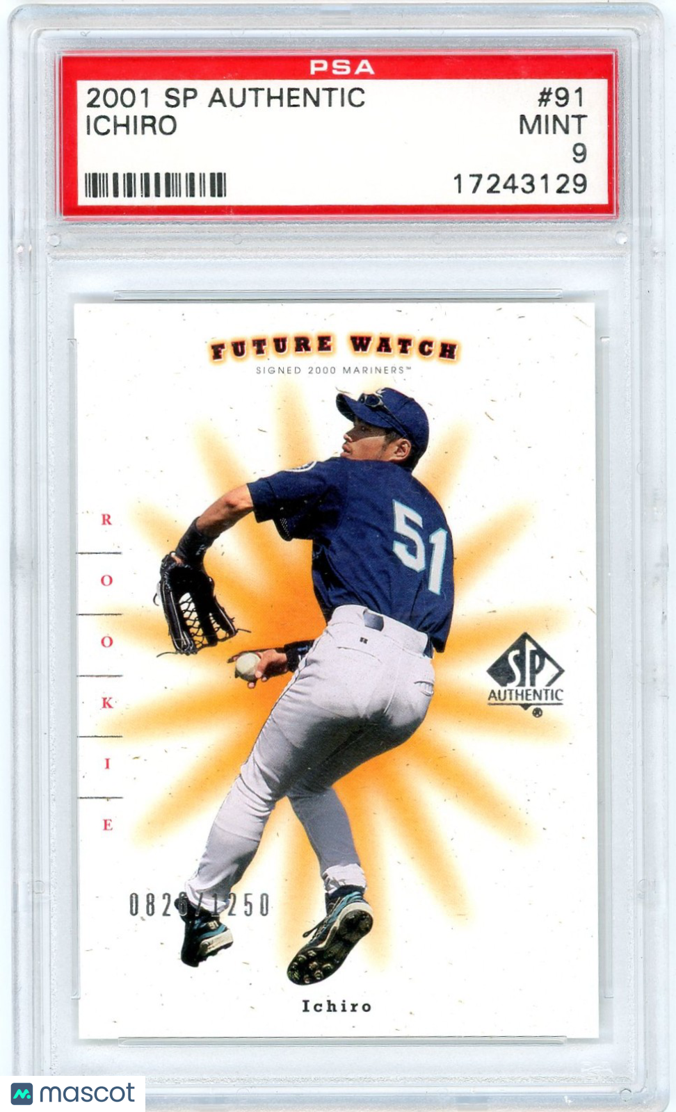 2001 SP Authentic Ichiro #91 PSA 9