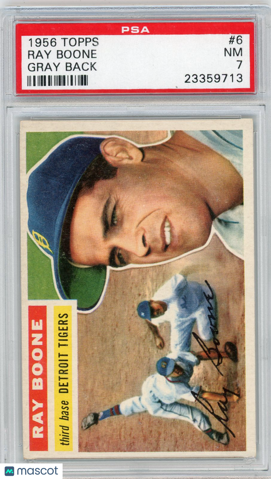 1956 Topps Ray Boone #6 Gray Back PSA 7