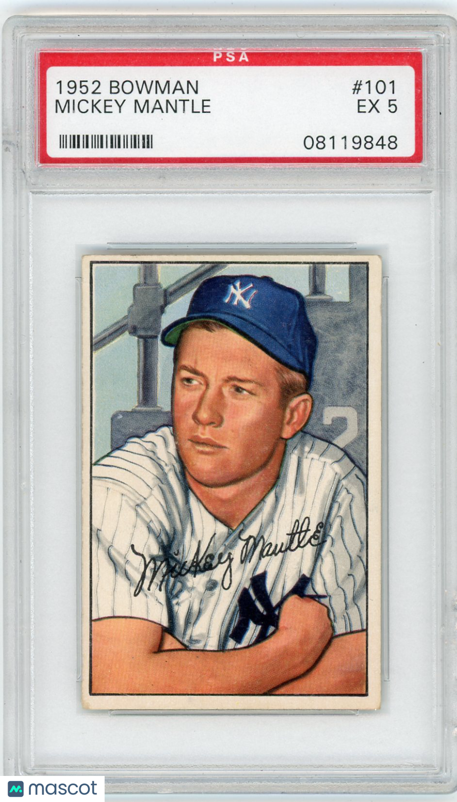1952 Bowman Mickey Mantle #101 PSA 5