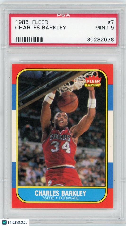 1986 Fleer Charles Barkley #7 PSA 9