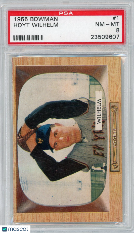 1955 Bowman Hoyt Wilhelm #1 PSA 8