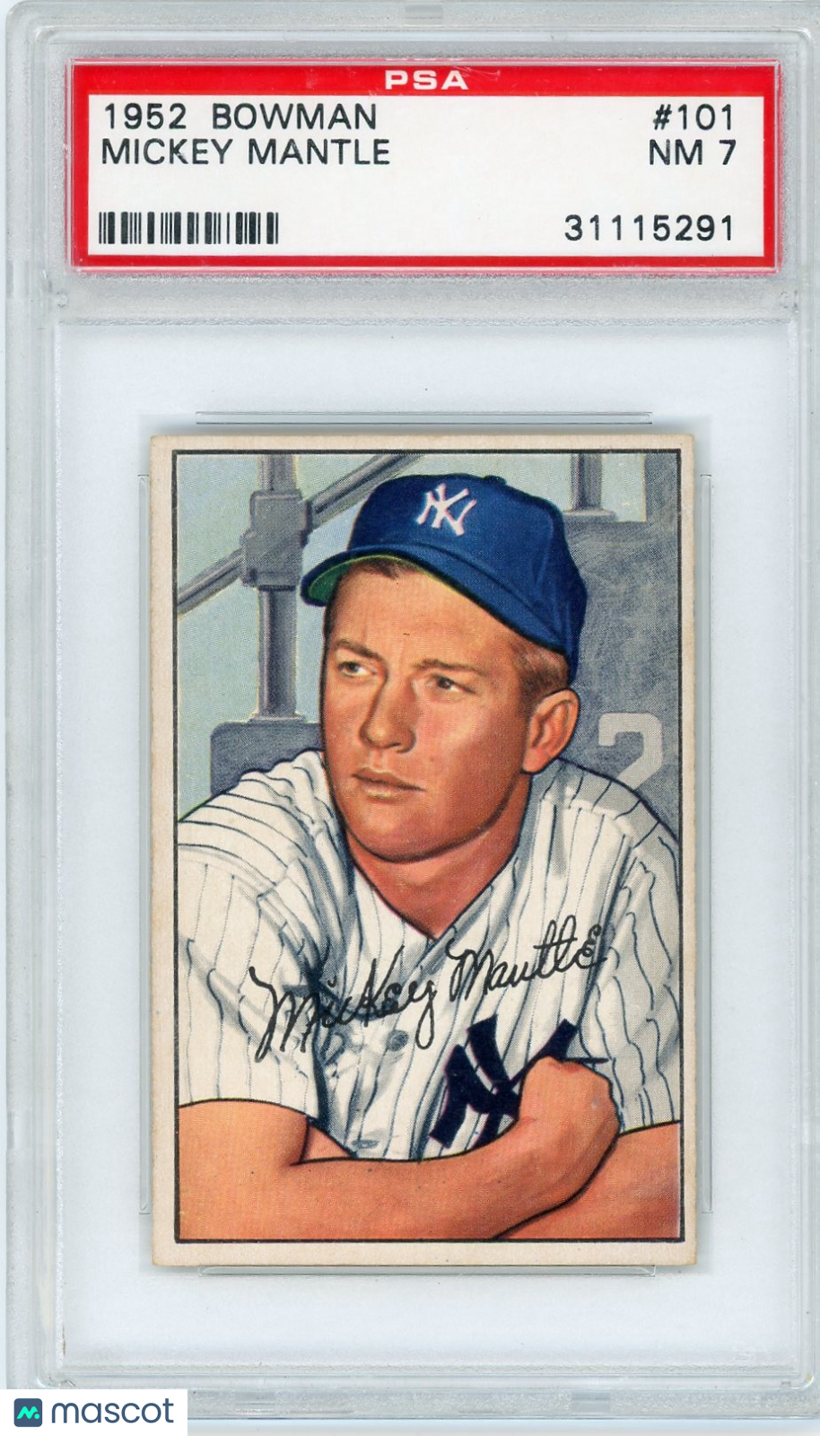 1952 Bowman Mickey Mantle #101 PSA 7