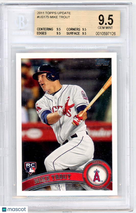 2011 Topps Update Mike Trout #US175 BGS 9.5 Rookie