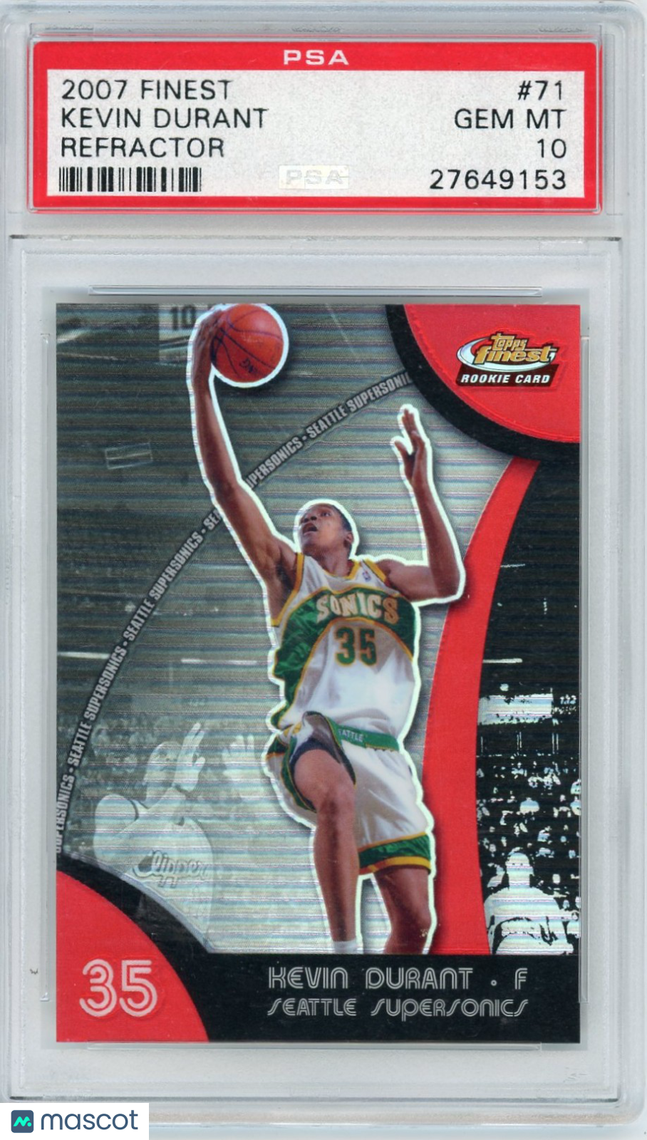 2007 Finest Kevin Durant #71 Refractor PSA 10