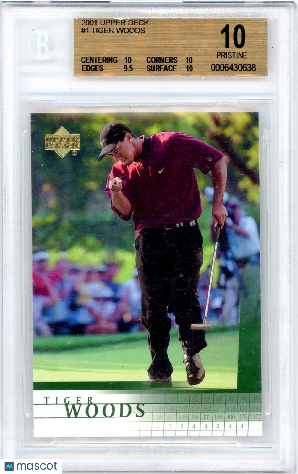 2001 Upper Deck Tiger Woods #1 BGS 10