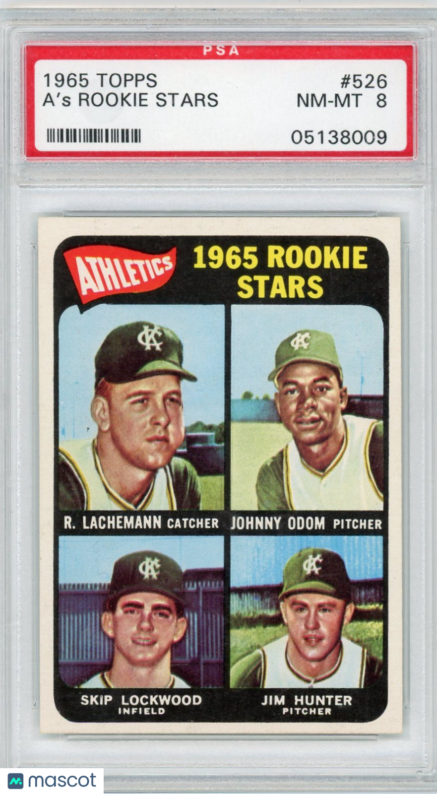 1965 Topps Athletics Rookies #526 PSA 8