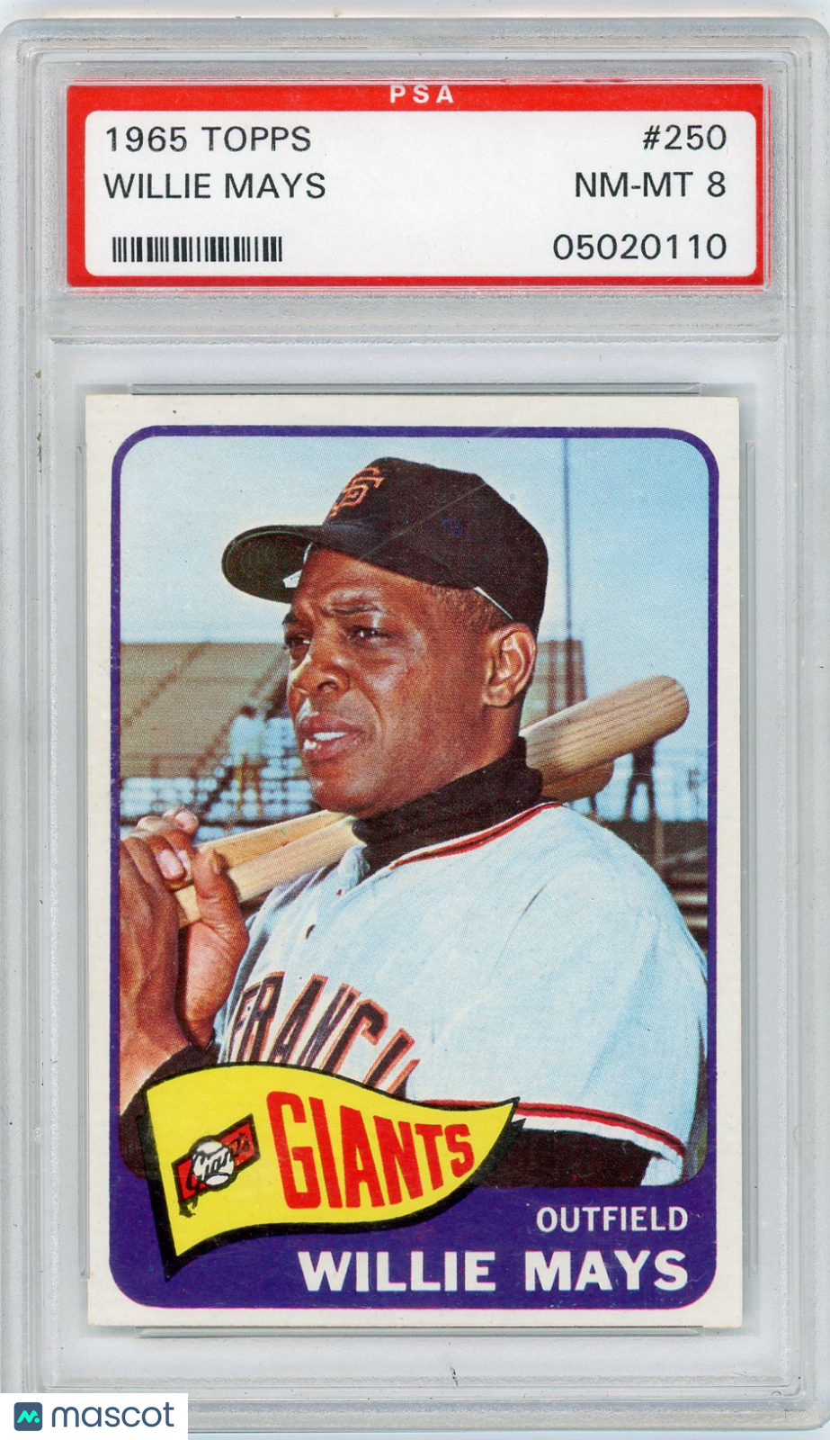 1965 Topps Willie Mays #250 PSA 8