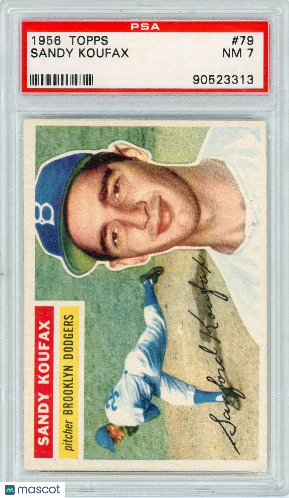 1956 Topps Sandy Koufax #79 White Back PSA 7