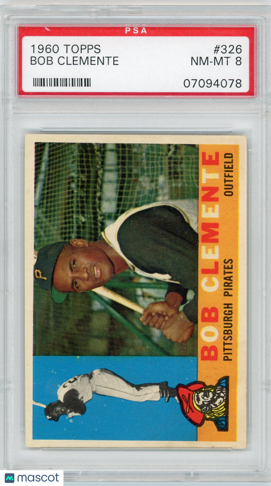 1960 Topps Bob Clemente #326 PSA 8