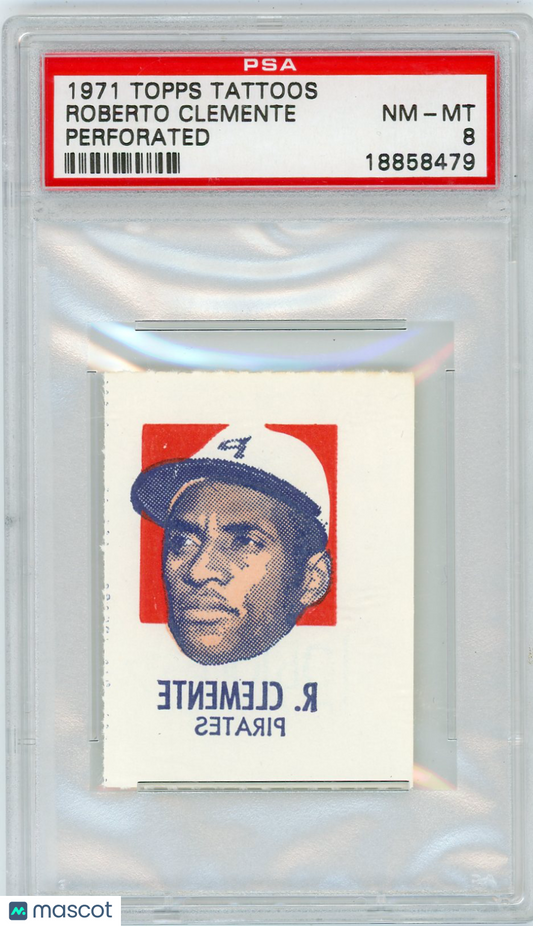 1971 Topps Tattoos Perforated Roberto Clemente PSA 8