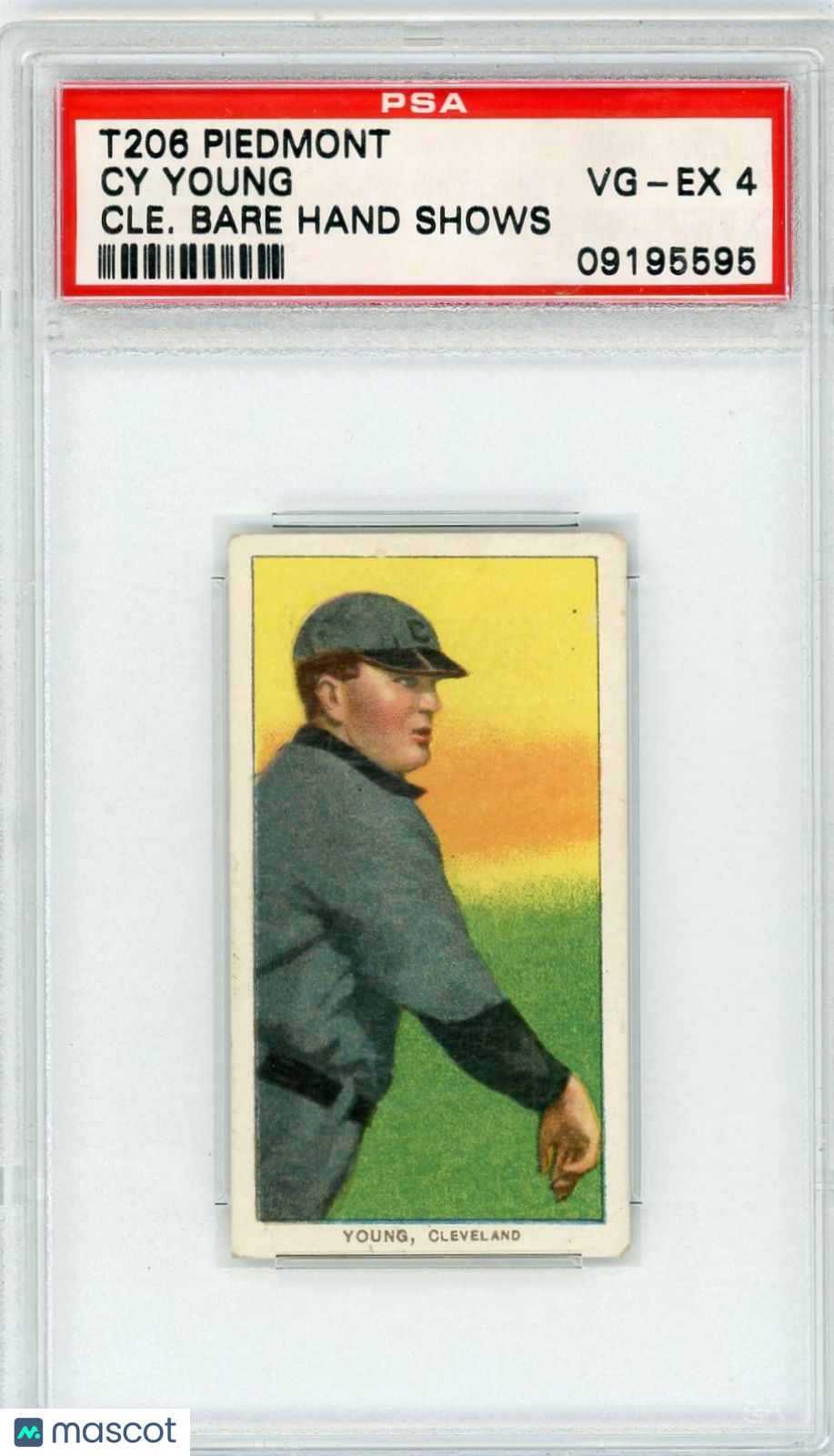 1909-11 T206 Piedmont Cy Young Cle. Bare Hand Shows PSA 4
