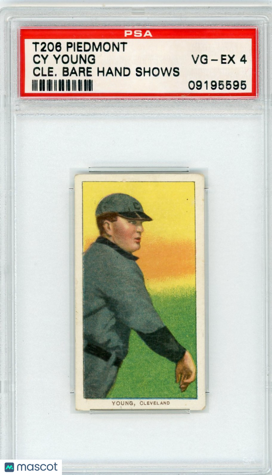 1909-11 T206 Piedmont Cy Young Cle. Bare Hand Shows PSA 4