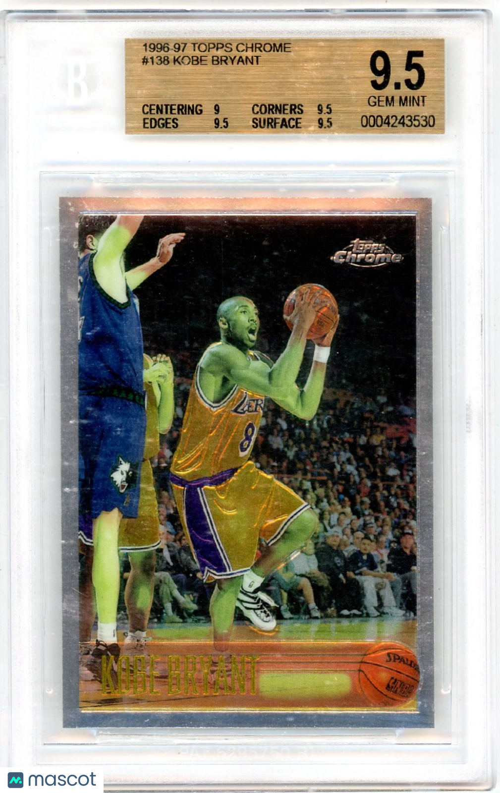 1996 Topps Chrome Kobe Bryant #138 BGS 9.5