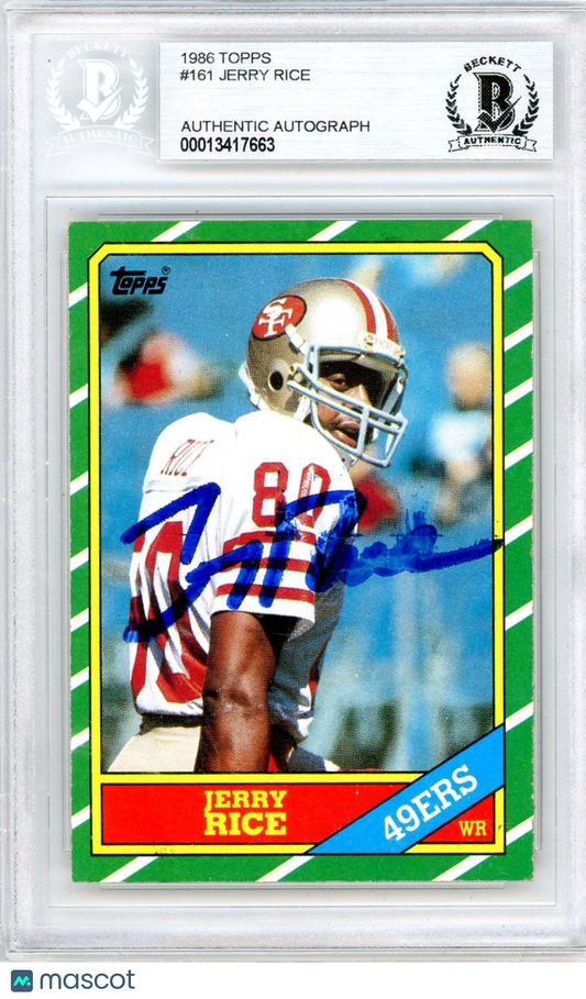 1986 Topps Jerry Rice #161 BGS Authentic Rookie BAS Auto Authentic