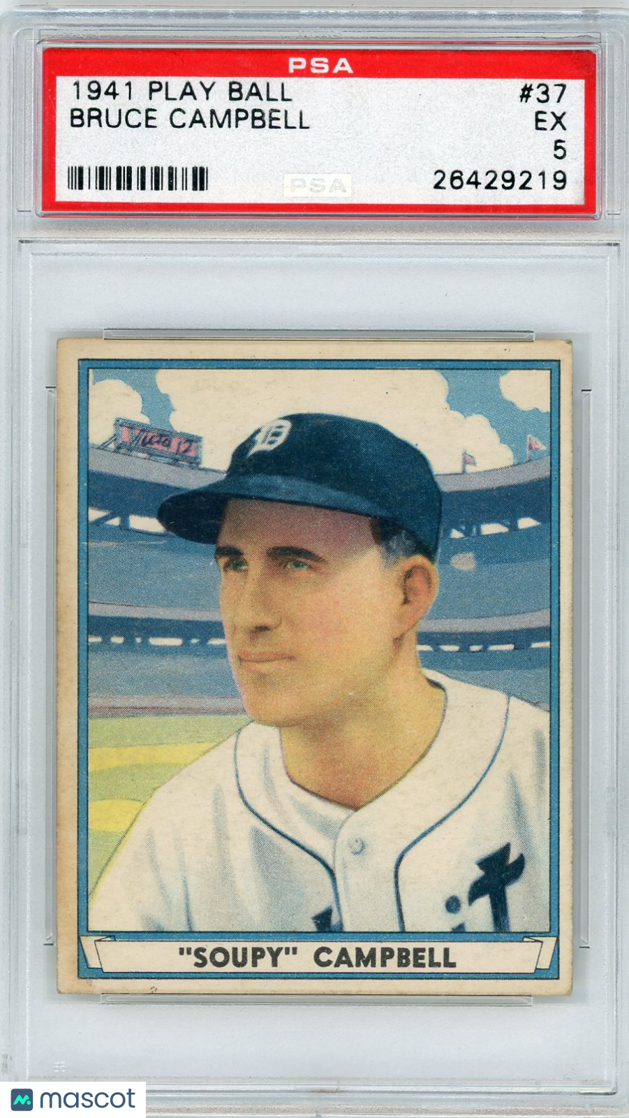 1941 Play Ball Bruce Campbell #37 PSA 5
