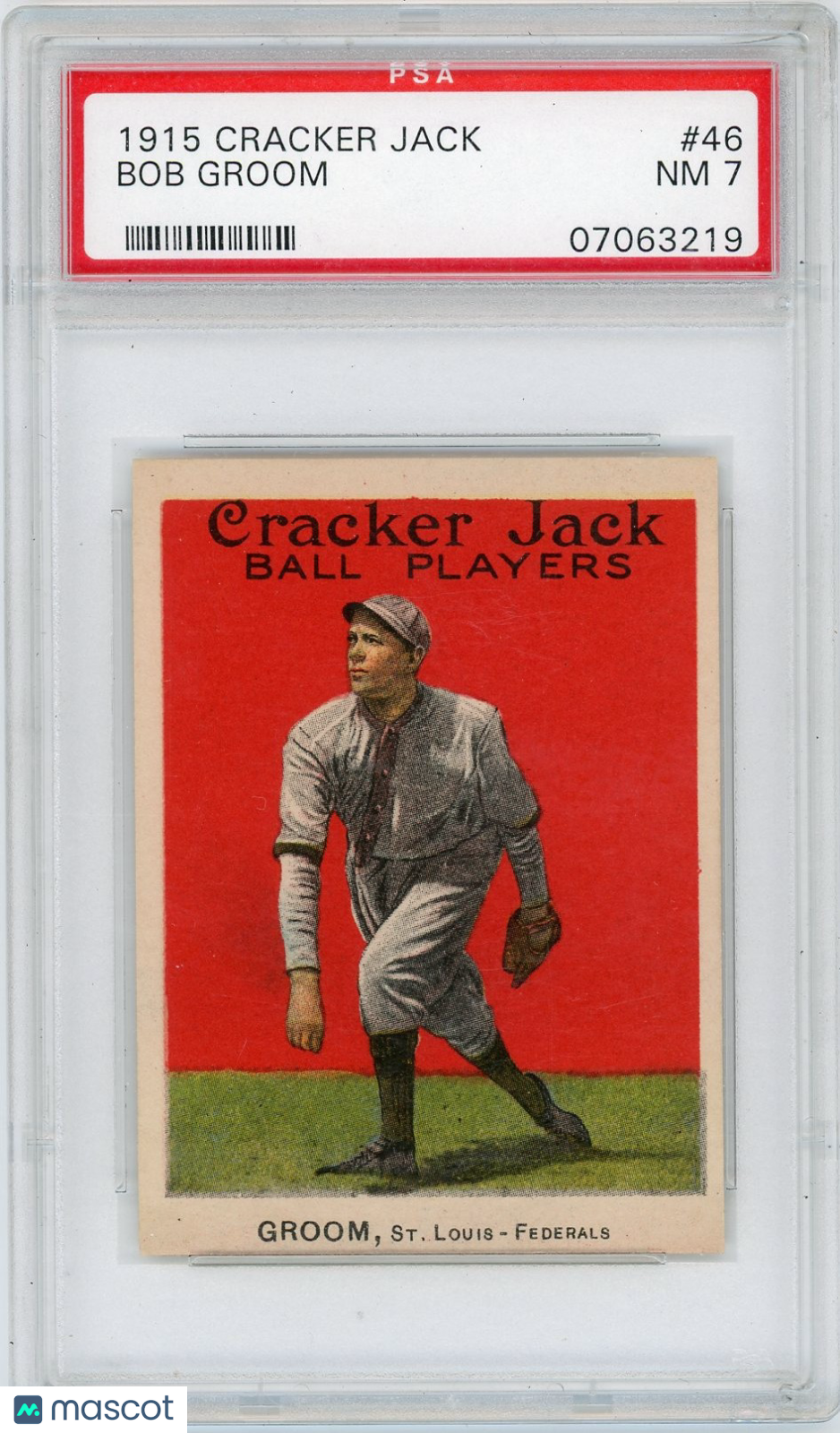 1915 Cracker Jack Bob Groom #46 PSA 7
